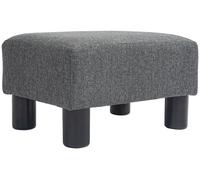 Pouf gris à l'aspect lin, avec un rembourrage moelleux | Couleur : Gris