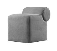 Pouf Gris élégant, 100% Coton, éponge orthopédique 35 DNS, épaisseur 6 cm, Jambes cachées revêtues de PVC, 45 x 56 x 60 cm, Parfait pour Un décor Confortable et Moderne