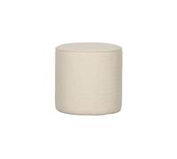 Pouf haut en tissu bou rème Sara