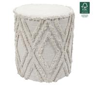 Pouf - HOME DECO FACTORY - Mirage - Effet Tissé - Beige