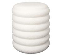 Home Deco Factory Pouf Rangement Freya HD7623 bouclette Blanc 37 x 43,5 x 37 cm