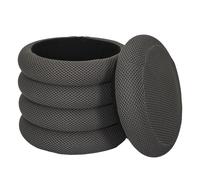 HOME DECO FACTORY – Pouf-coffre Atome HD0428, 37x42x37 cm, gris foncé