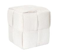 Pouf - HOME DECO FACTORY - Scott - Côtelé - Tresse - Beige