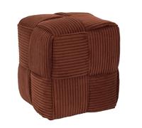HOME DECO FACTORY - HD0539 Pouf Côtelé Tressé Terracotta, Design Élégant et Confortable, Usage Polyvalent comme Siège ou Table d'Appoint, Dimensions 36x38x36 cm