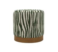 Pouf Imprimé Zèbre ""Savana"" 40cm Vert