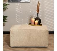 Pouf Industriel Tissu Chiné Taupe - Bronx71 - Memphis - 1 Place - 82 cm