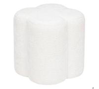 Pouf ""Lavon"" blanc 38x35x35cm - Atmosphera Créateur d'intérieur