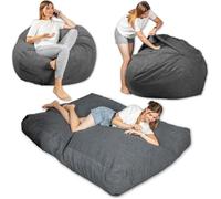 Pouf lit convertible 2en1 - Bananair - Gris foncé Fabriqué en France