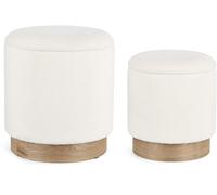 Pouf Lot de 2P. Zoya blanc D30 + D37