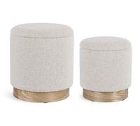 Pouf Lot de 2P. Zoya gris clair D30 + D37