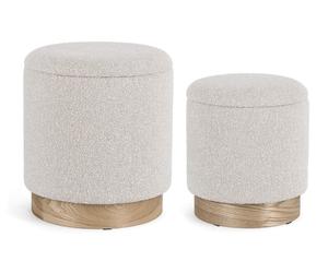 Pouf Lot de 2P. Zoya gris clair D30 + D37