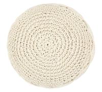 Pouf Macramé Tissé Main en Coton avec Rembourrage EPS, 45 x 30 cm | Coton naturel, finition artisanale, design boho, assise moelleuse, style contemporain, idéal salon et chambre
