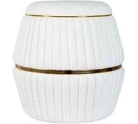 Paris prix Pouf rond matelassé - Blanc
