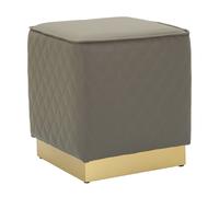 Pouf Matelassé "Sharon" 38cm Gris & Or