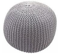 Pouf MENDLER HWC-E16 à grosses mailles 40x50cm gris Gris G