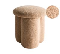 Pouf Moderne en Tissu Bouclé Rond Forme de Champignon Meuble de Chambre Salon Be