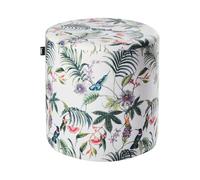 Pouf Moderne en Velours Rond Meuble de Salon Chambre Multicolore Lovett