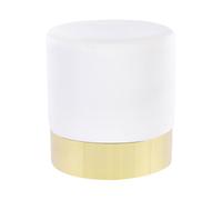 Pouf Moderne et Glamour ø 39 cm en Velours Blanc et Base Dorée Sophia