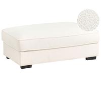 Pouf Moderne Minimaliste en Bouclé Ottoman Carré Rembourré Blanc Cassé Renders