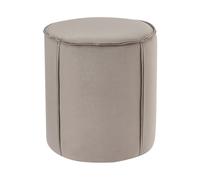 Pouf Moderne Rond 40 x 40 x 43 cm Repose-Pieds en Velours Rembourré Taupe Sedona