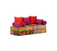 Pouf modulaire à 2 places Patchwork Tissu