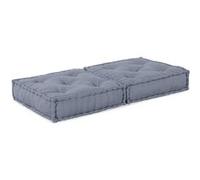 Pouf Modulaire Gris 70x70x36 en Tissu Gris