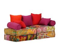 Vidaxl Pouf Modulaire À 2 Places Patchwork Tissu