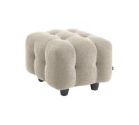 Pouf. module pour canapé. repose-pieds pour canapé 2 places en bouclette texturée beige L 69 x P 59 x H 48cm - Leon