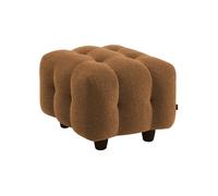 Pouf. module pour canapé. repose-pieds pour canapé 2 places en bouclette texturée moutarde L 69 x P 59 x H 48cm - Leon