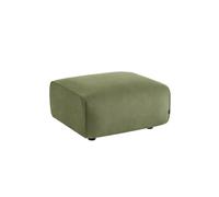 Pouf. module pour canapé. repose-pieds pour canapé 2 places en velours côtelé vert. L 76 x P 70 x H 41cm - Wallas