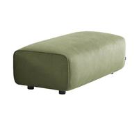 Pouf. module pour canapé. repose-pieds pour canapé d'angle 2 places en velours côtelé vert. L 123 x P 60 x H 41cm - Wallas