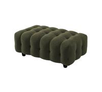 Pouf. module pour canapé. repose-pieds pour canapé d'angle 3 places en bouclette texturée kaki L 115 x P 70 x H 48cm - Leon