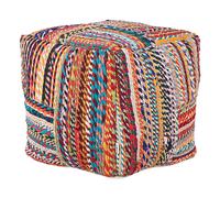 Beliani Pouf Multicolore en Coton 40 x 40 x 40 cm Moelleux Chambre Salon Patchwork Mekhtar