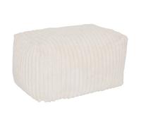 Pouf Muzi rectangulaire côtelé 61x78cm crème - Atmosphera Créateur d'intérieur