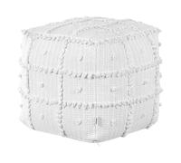 Pouf Noir et Blanc en Coton 40x40x40 cm Moelleux pour Chambre ou Salon Carré Har
