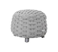 HESPERIDE - Pouf de Jardin Rond OBBAE - Assise Extérieure Confortable - Structure Aluminium et Tressage en Texaline Résistant - Couleur Gris Graphite - Usage Terrasse, Balcon, Salon