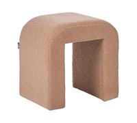 Pouf Ottoman Moderne en Forme de U Bouclé Style Cottage Rétro Marron Clair Estes