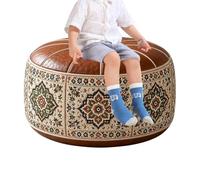 Pouf ottoman, non rembourré marocain, imperméable, chaise de sol, balcon | Pouf ottoman compact, housse avec rangement, robuste pour la maison, le salon, la chambre, la terrasse