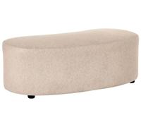 Pouf Ottoman Ovale en Tissu Forme de Haricot Naturel Rembourré Beige Amal