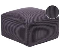 Beliani Pouf Ottoman Rectangulaire en Velours Côtelé Rembourré Gris Foncé Accessoire Mukki