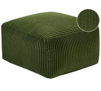 Pouf Ottoman Rectangulaire en Velours Côtelé Rembourré Vert Accessoire Déco Mukk