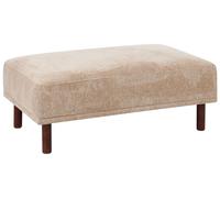 Pouf Ottoman Rectangulaire Pieds en Bois et Tissu Hydrofuge Beige Holt