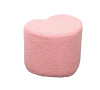 Pouf Ottoman Tabouret de Maquillage Repose-Pieds en Forme De Cœur, Léger, Fausse Laine d'agneau, Décoration Moderne Repose-Pieds(Rosa)