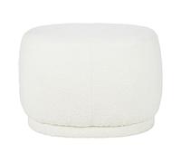 Pouf ovale en tissu effet laine bou 64x45x44cm Blanc