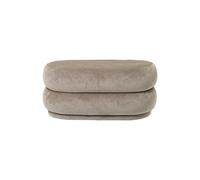 Pouf Oval Faded Velvet Tabouret Moyen Ferm Living Beige - 5704723031116