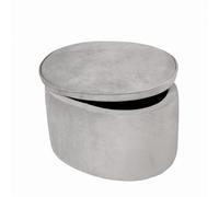 Pouf Ovale pour Enfant en Velours - Gris