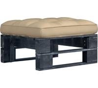 Pouf palette de jardin noir bois de pin imprégné