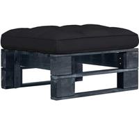 Pouf palette de jardin noir bois de pin imprégné