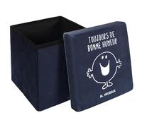 Pouf pliable 30x30x30 cm MONSIEUR MADAME série M. HEUREUX bleu Marine
