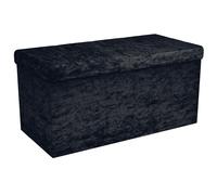 Pouf pliable 76x38x38 cm Banc Ottoman Tabouret Siège Cube Boîte de rangement